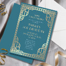 Search for teal gold birthday invitations Elegant