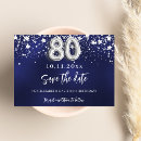 Search for 80th birthday save the dates Navy blue