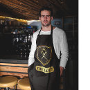 Search for barber shop aprons Black and gold