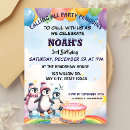 Search for penguin boy birthday invitations Snowflakes