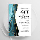 Search for turquoise 40th birthday invitations Aqua