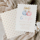 Search for gold gender reveal invitations Pink and blue