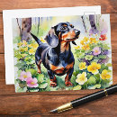 Search for dog and flowers postcards Dachshund