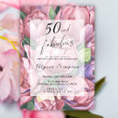 Search for flower 50th anniversary invitations Pink