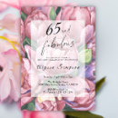 Search for floral 65th birthday invitations Pink