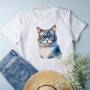 Search for cute cat womens tshirts Watercolor