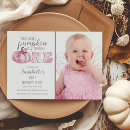 Search for pink pumpkin 1st birthday invitations Modern