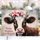 Search for funny cow christmas cards Whimsical