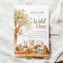 Search for woodland birthday invitations Wild one