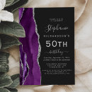 Search for purple and silver birthday invitations Elegant