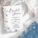 Search for wildflowers bridal shower invitations Dusty blue