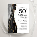 Search for black and white 50th birthday invitations Elegant