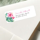 Search for pink hibiscus return address labels Beach