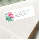 Search for tropical flower return address labels Floral