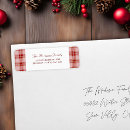 Search for red plaid return address labels Modern