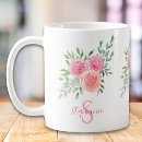 Search for stylish pink roses flowers mugs Watercolor