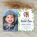 Search for bear 1st birthday invitations Boys