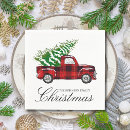 Search for red truck christmas napkins Christmas dinner party