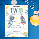 Search for two the moon birthday invitations Watercolor