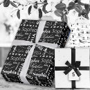 Search for names wrapping paper Black and white