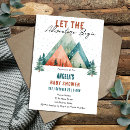 Search for the adventure begins baby shower invitations Forest