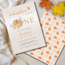 Search for pumpkin is turning one invitations Orange