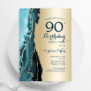 Search for teal gold birthday invitations Elegant