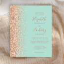 Search for peach and mint green wedding invitations Elegant