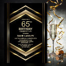 Search for mens 65th birthday invitations Black