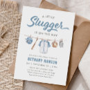 Search for little slugger baby shower invitations Blue