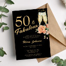 Search for fabulous 50th birthday invitations Gold black