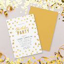 Search for gold confetti invitations White