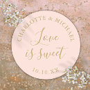 Search for gold pink wedding stickers Thank you