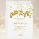 Search for gold foil confetti invitations Typography