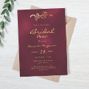 Search for elegant gold bridal shower invitations Burgundy