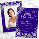 Search for bling quince invitations Princess tiara crown