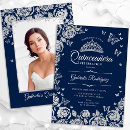 Search for bling quince invitations Princess tiara crown