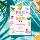 Search for fun in the sun invitations Tropical pool party