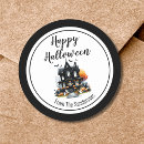 Search for haunted house stickers Black and orange