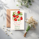 Search for strawberry bridal invitations Watercolor