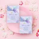 Search for little mermaid on the way invitations Watercolor