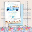 Search for little blue truck birthday invitations Modern