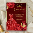 Search for red and gold quinceanera invitations Dress