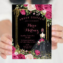 Search for black background birthday invitations Floral