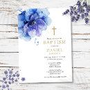 Search for blue flower christening invitations Christian