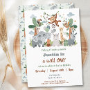 Search for boho wild one birthday invitations Party animals
