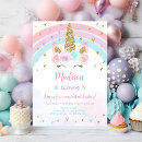 Search for gold unicorn birthday invitations Magical day birthday