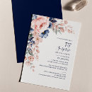 Search for blue 75th birthday invitations Modern