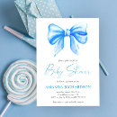 Search for ribbon baby shower invitations Blue bow