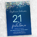 Search for 21 and fabulous invitations Glitter